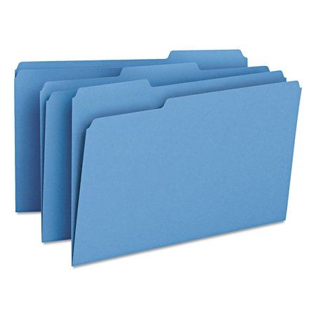 Smead File Folders, 1/3 Tab, Legal, Blue, Pk100 17043